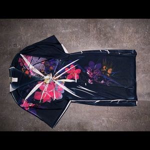 Blue kimono style body con dress